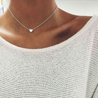 Collar de Amor Doble Cara en Color Oro | Cadena de Clavícula | Joyería para Mujer | Regalo de San Valentín