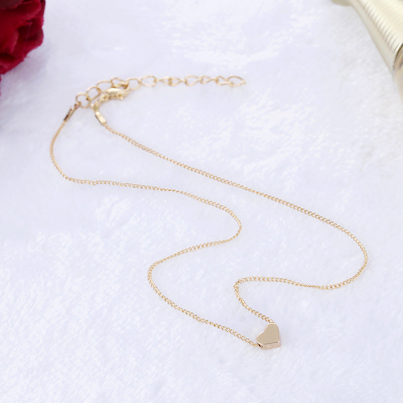 Collar de Amor Doble Cara en Color Oro | Cadena de Clavícula | Joyería para Mujer | Regalo de San Valentín